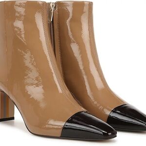 Sam Edelman Tan and Black Patent Ankle Boots